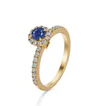 Pierścionek złoty z szafirem i brylantami AJPZ_027 Pierścionek złoty z szafirem i brylantami AJPZ_027